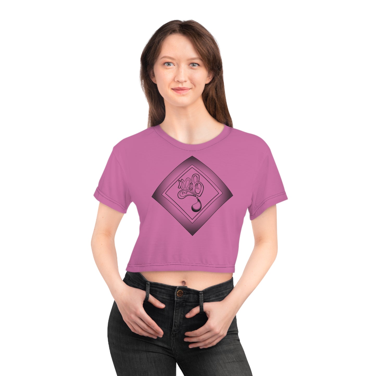 Stylish AOP Crop Tee for Trendy Vibes, Perfect for Summer Days, Casual Wear, Festival Fashion, Gift for Her, Unique Graphic Tee