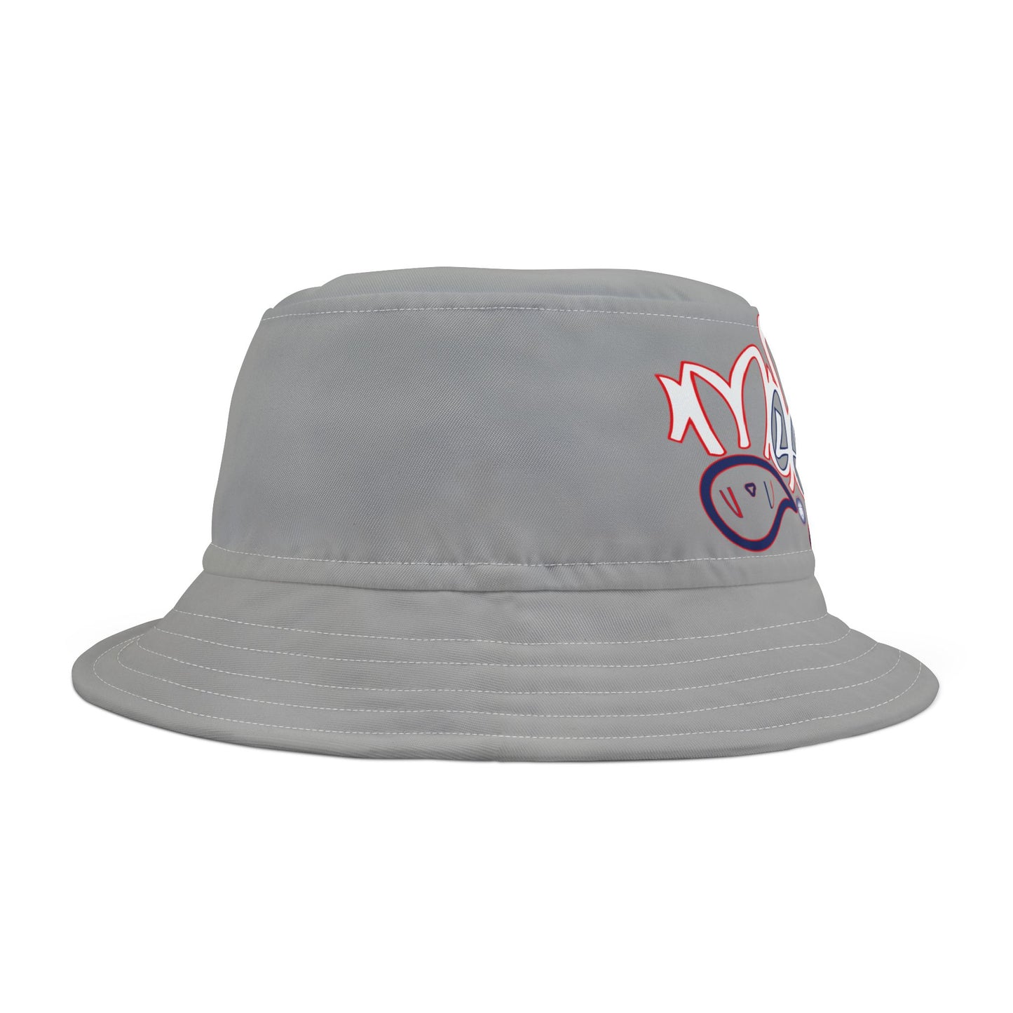 Trendy Bucket Hat with Graphic Design, Stylish Sun Hat, Summer Accessory, Unisex Headwear, Festival Hat, Beachwear, Casual Fashion