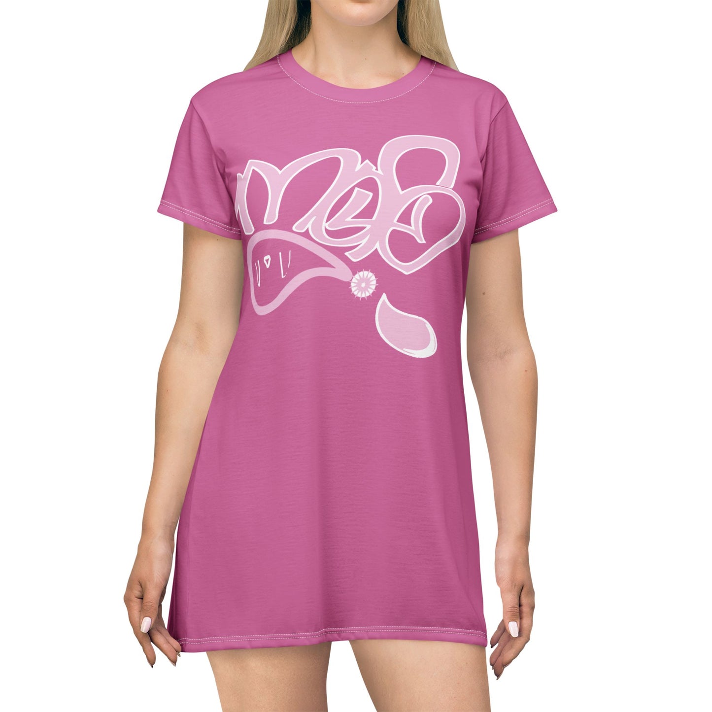 Trendy Graphic T-Shirt Dress - Stylish Casual Wear, Summer Outfit, Gift for Her, Everyday Wear, Loungewear