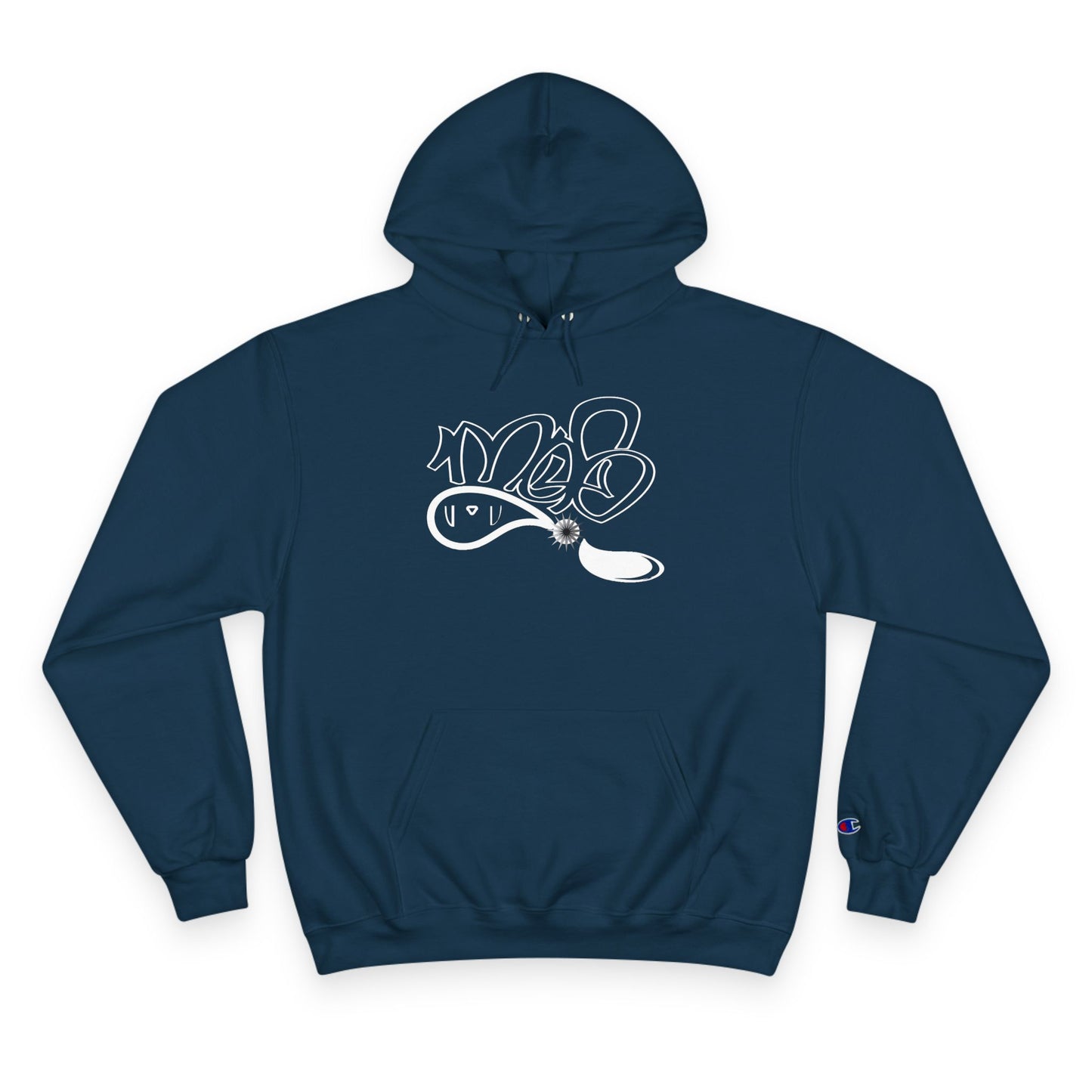Stylish Champion Hoodie, Cozy Sweatshirt, Graffiti Design Apparel, Casual Wear, Unique Gift for Streetwear Fans