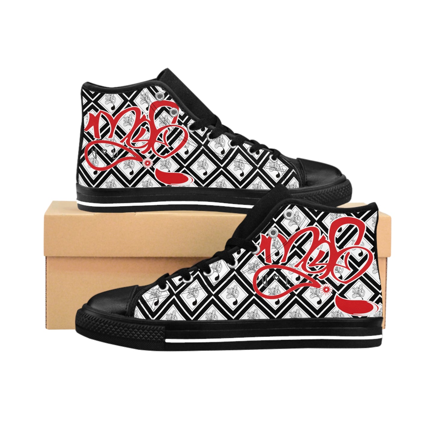 Stylish High-Top Sneakers: Trendy Footwear, Everyday Comfort, Unique Gift Idea, Casual Style, Fashion Statement
