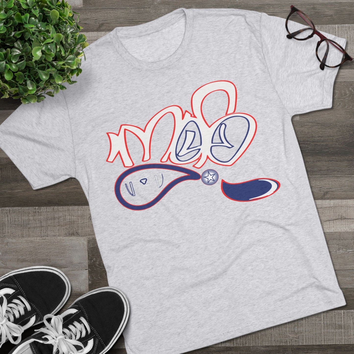 Trendy Unisex Tri-Blend Crew Tee with Abstract Design | Casual Wear, Gift Idea, Summer Fashion, Street Style, Everyday Comfort