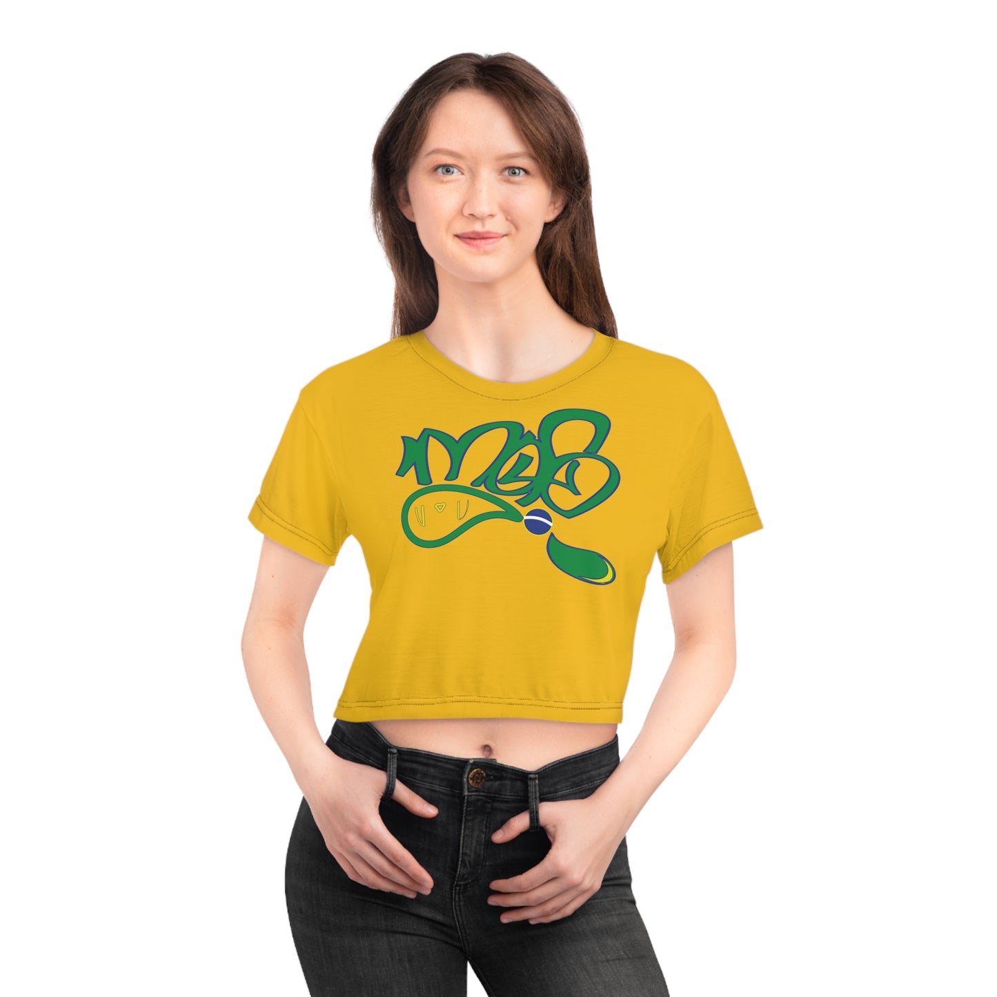 Vibrant Graphic Crop Tee, Casual Streetwear Top, Summer Fashion Statement, Perfect for Festivals and Parties