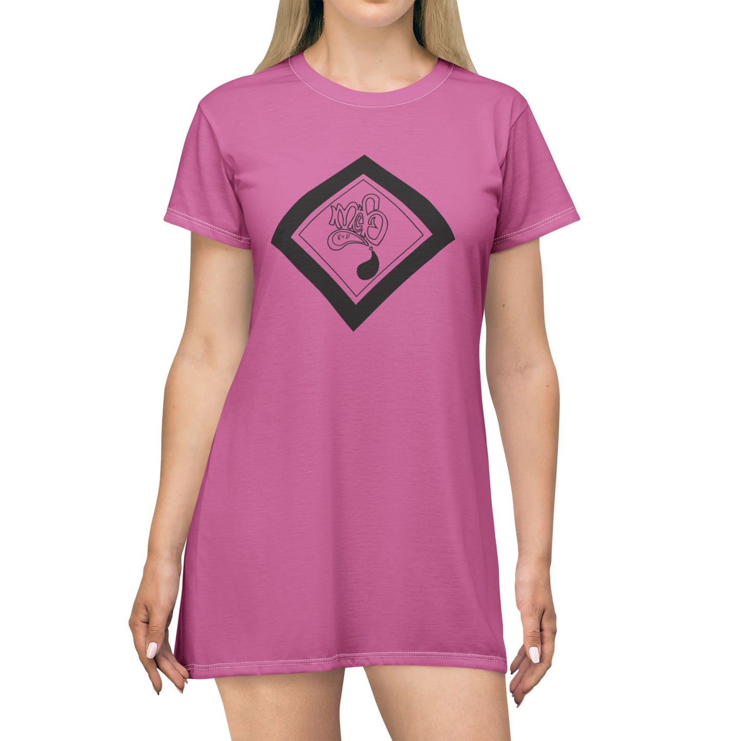 Stylish Pink T-Shirt Dress, Casual Summer Dress, Everyday Fashion, Gift for Her, Lounge Wear, Trendy Outfit, Pink Dress