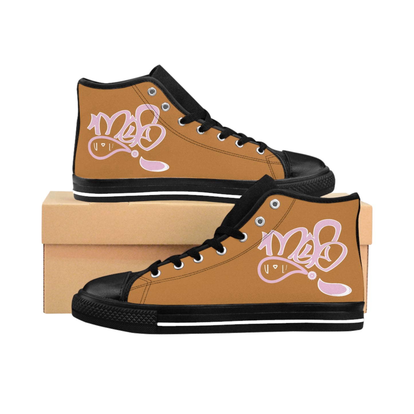 Stylish High-Top Sneakers, Unique Casual Footwear for Men, Trendy Streetwear Shoes, Custom Grafitti Design Sneakers, Ideal for Daily Wear