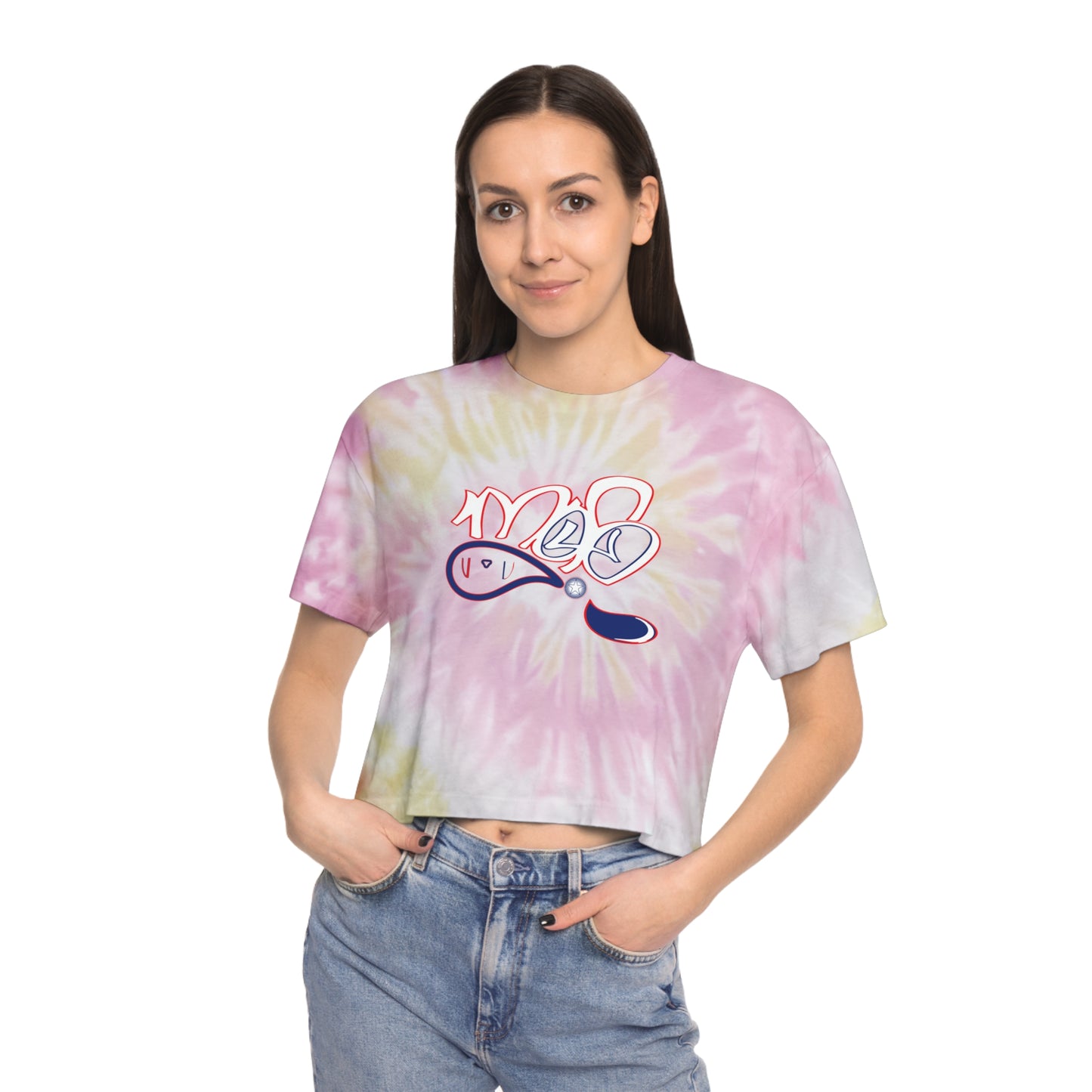 Chill Vibes Tie-Dye Crop Tee, Trendy Summer Top, Beachwear, Festive Casual Gift, Unique Fashion Statement