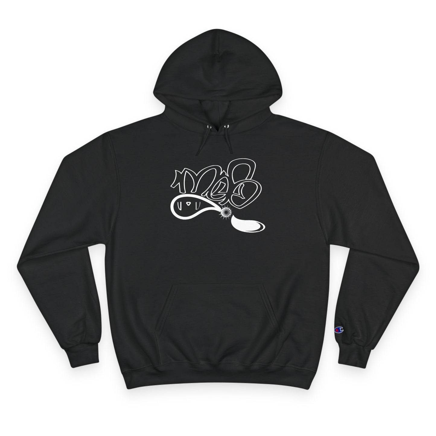 Stylish Champion Hoodie, Cozy Sweatshirt, Graffiti Design Apparel, Casual Wear, Unique Gift for Streetwear Fans