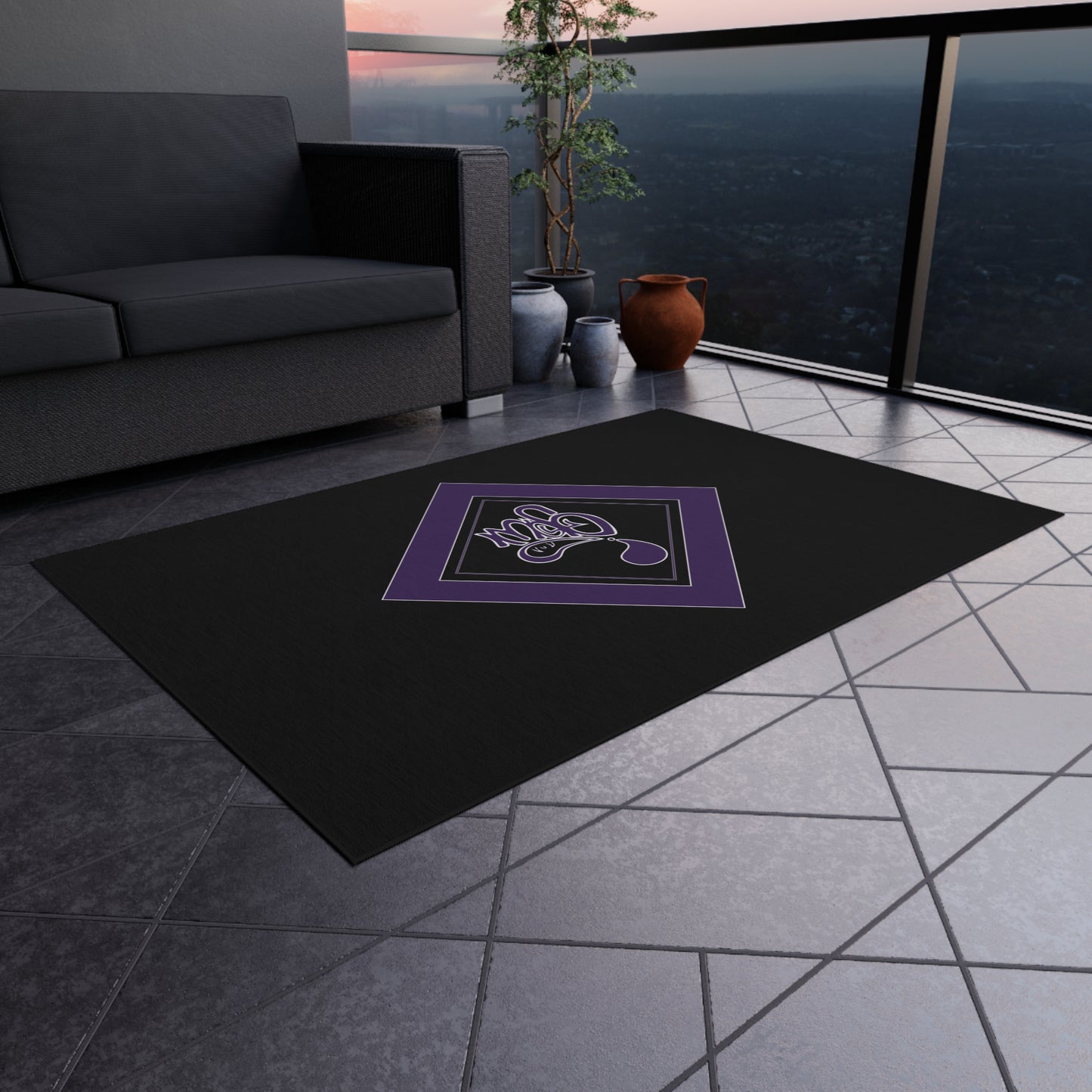 Stylish Outdoor Rug - Modern Geometric Design for Patios, Balconies, and Gardens, Perfect for BBQs, Picnics, and Outdoor Gatherings