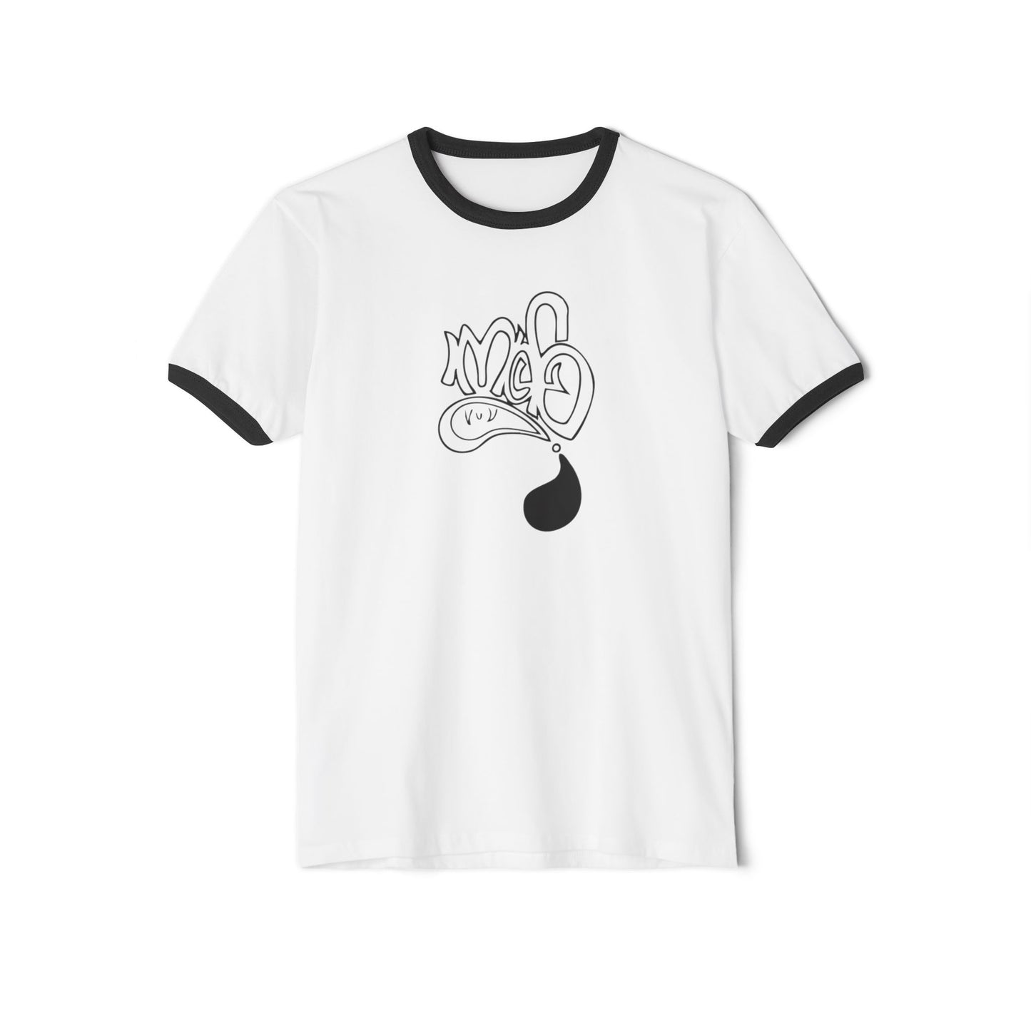 Stylish Unisex Ringer Tee with Creative Graffiti Design, Casual Grunge T-Shirt, Streetwear Top, Funky Art Tee, Gift for Artists