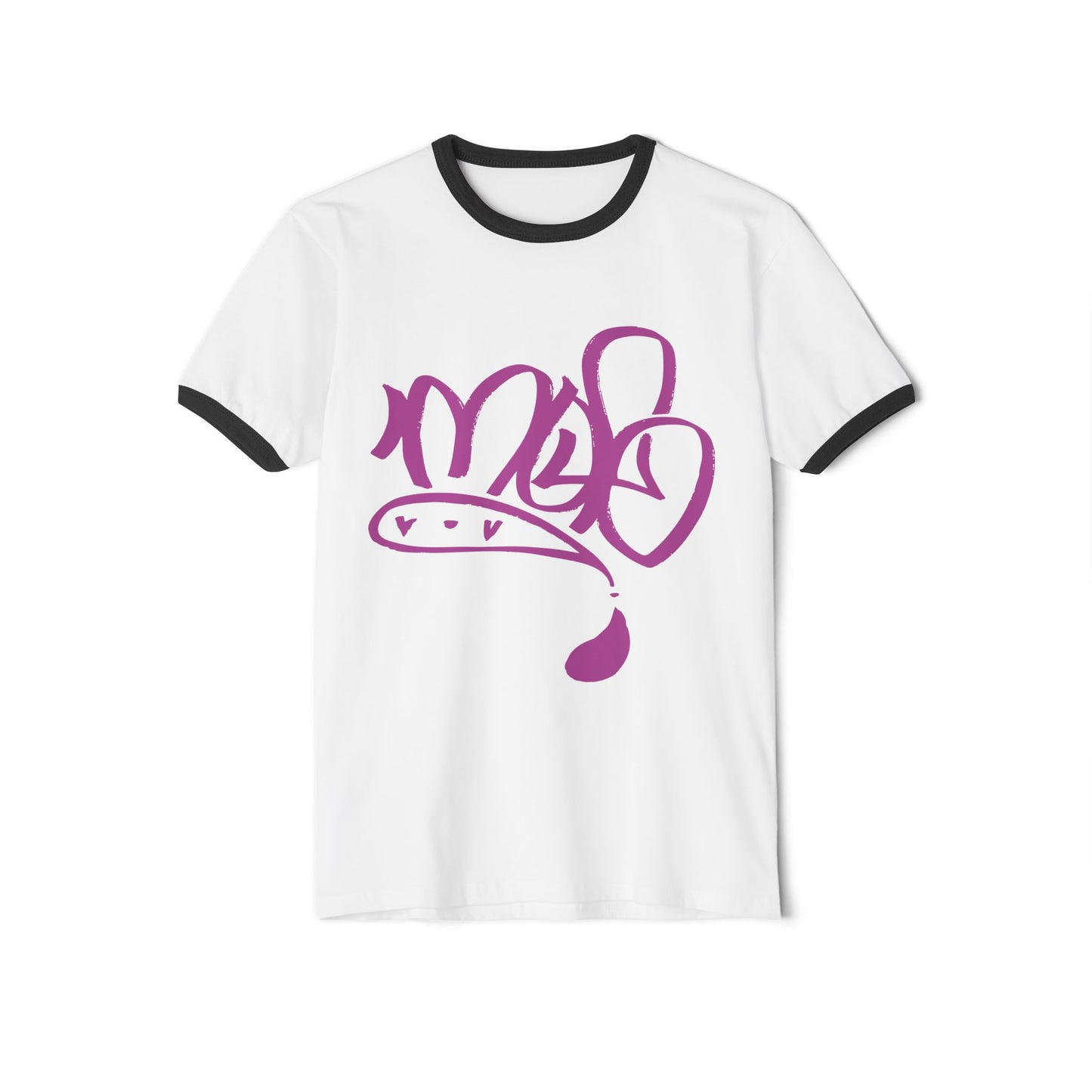 Trendy Unisex Cotton Ringer T-Shirt with Artistic Design, Casual Wear, Gift for Artists, Birthday Present, Summer Fashion