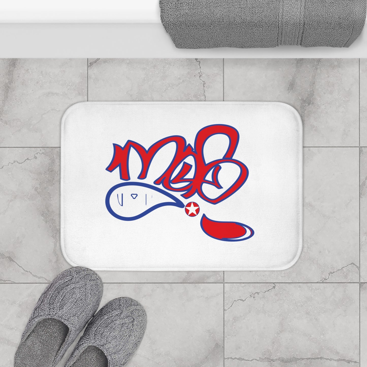 Stylish Bath Mat with Trendy Art Design, Soft Bathroom Rug, Non-Slip Mat for Home Decor, Gift for Housewarming, Unique Bathroom Accessories