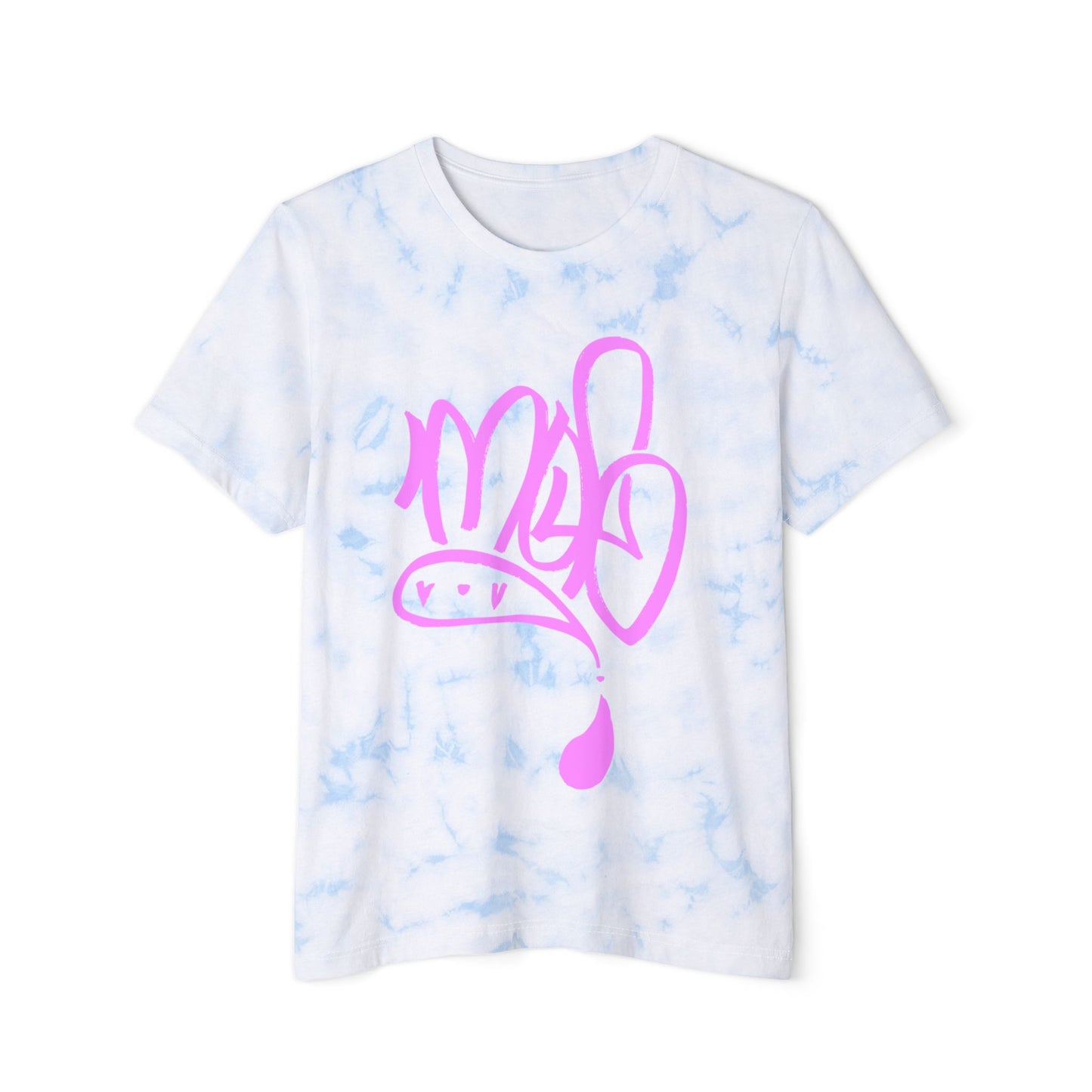 Trendy Unisex Tie-Dye T-Shirt with Pink Prints, Casual Wear, Summer Essentials, Streetwear, Gift for Fashion Lovers
