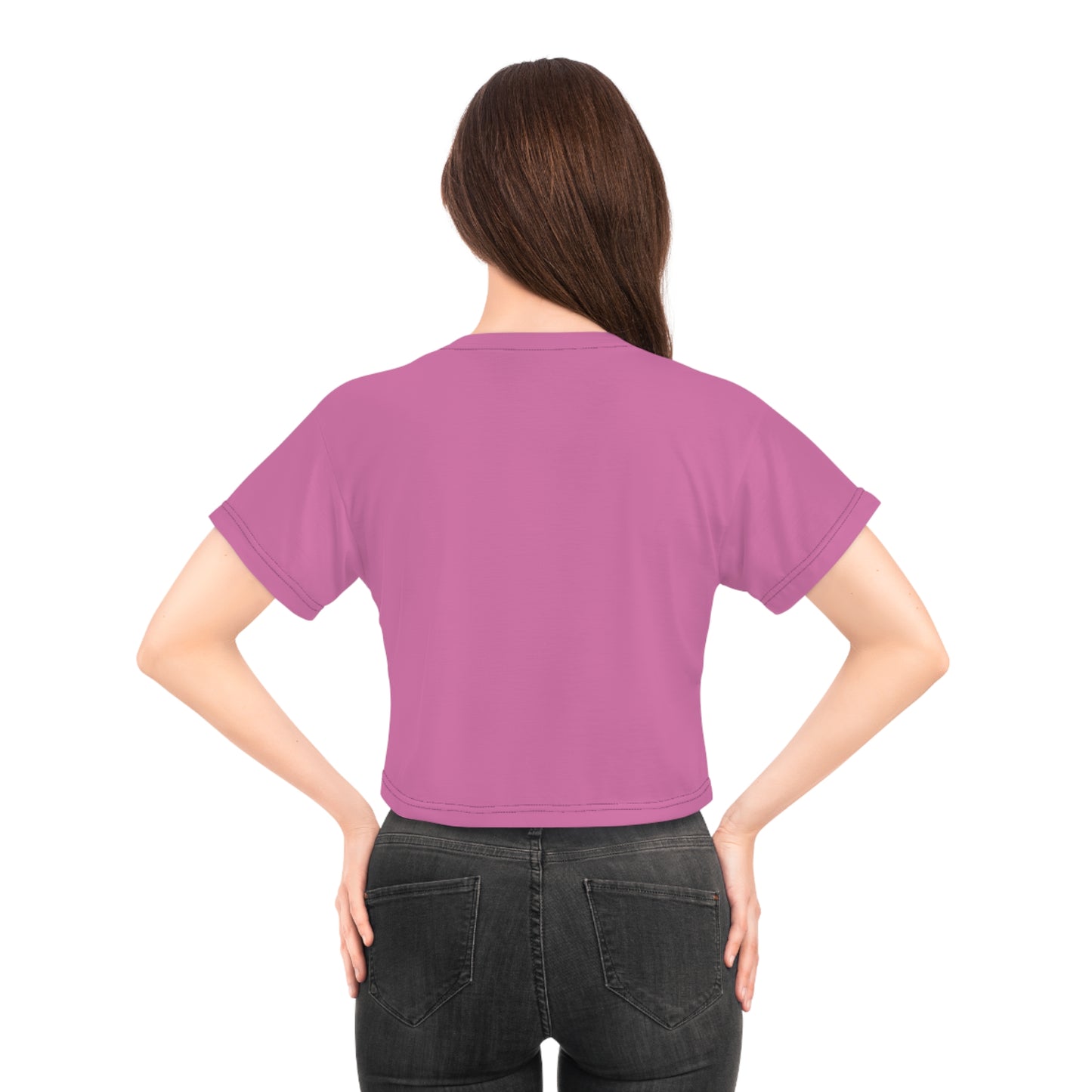 silver mofo logo low crop tee pink