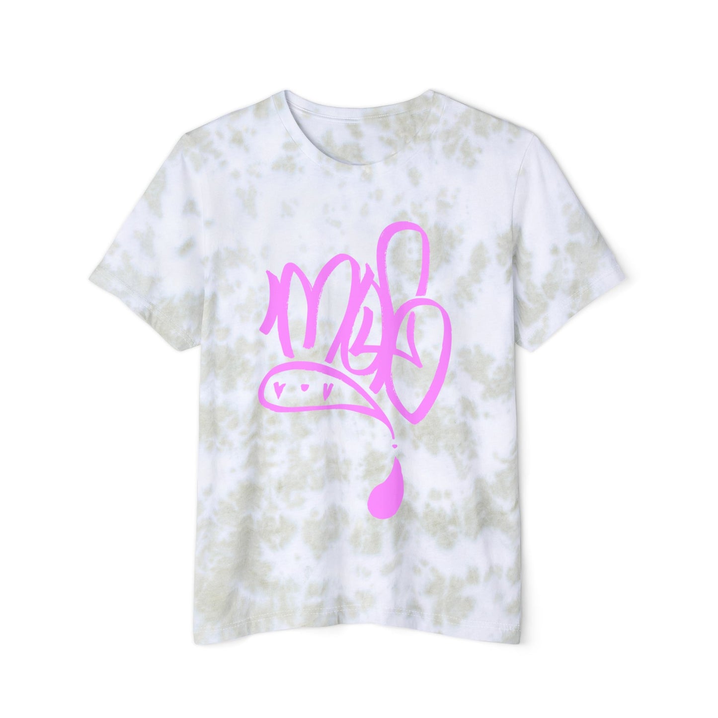 Trendy Unisex Tie-Dye T-Shirt with Pink Prints, Casual Wear, Summer Essentials, Streetwear, Gift for Fashion Lovers