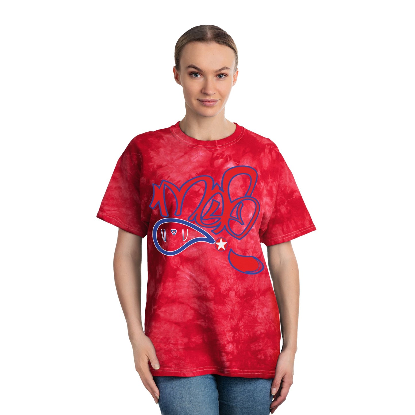 Trendy Tie-Dye Tee, Crystal Blue Graphic Shirt, Casual Summer Wear, Beach Outfit, Festival Clothing, Unique Gift Idea