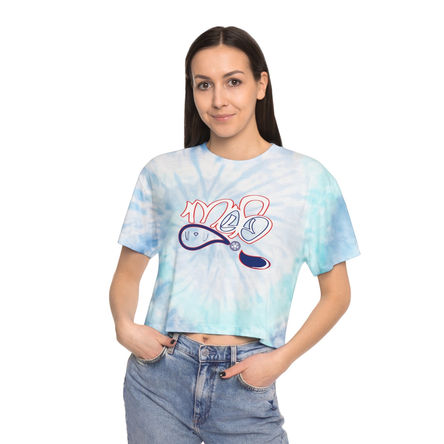 Chic Women's Tie-Dye Crop Tee, Perfect for Summer Vibes, Beach Days, Festivals, Casual Outfits, Graphic Tee