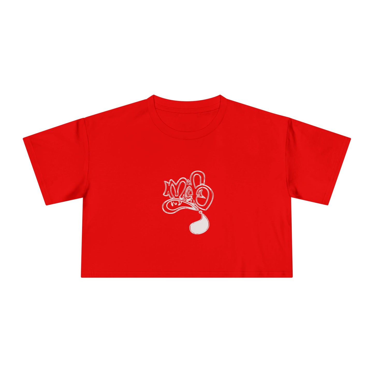 Playful Cartoon Women's Crop Tee, Casual Summer Shirt, Fun Everyday Top, Gift for Friends, Trendy Streetwear