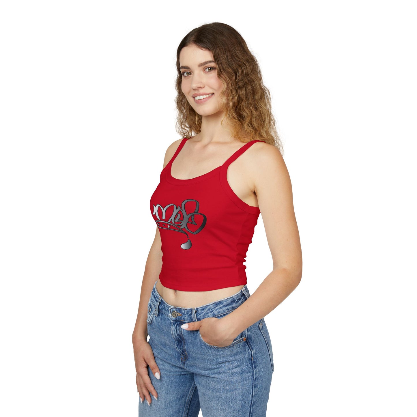 mofo logo crop tank top silver