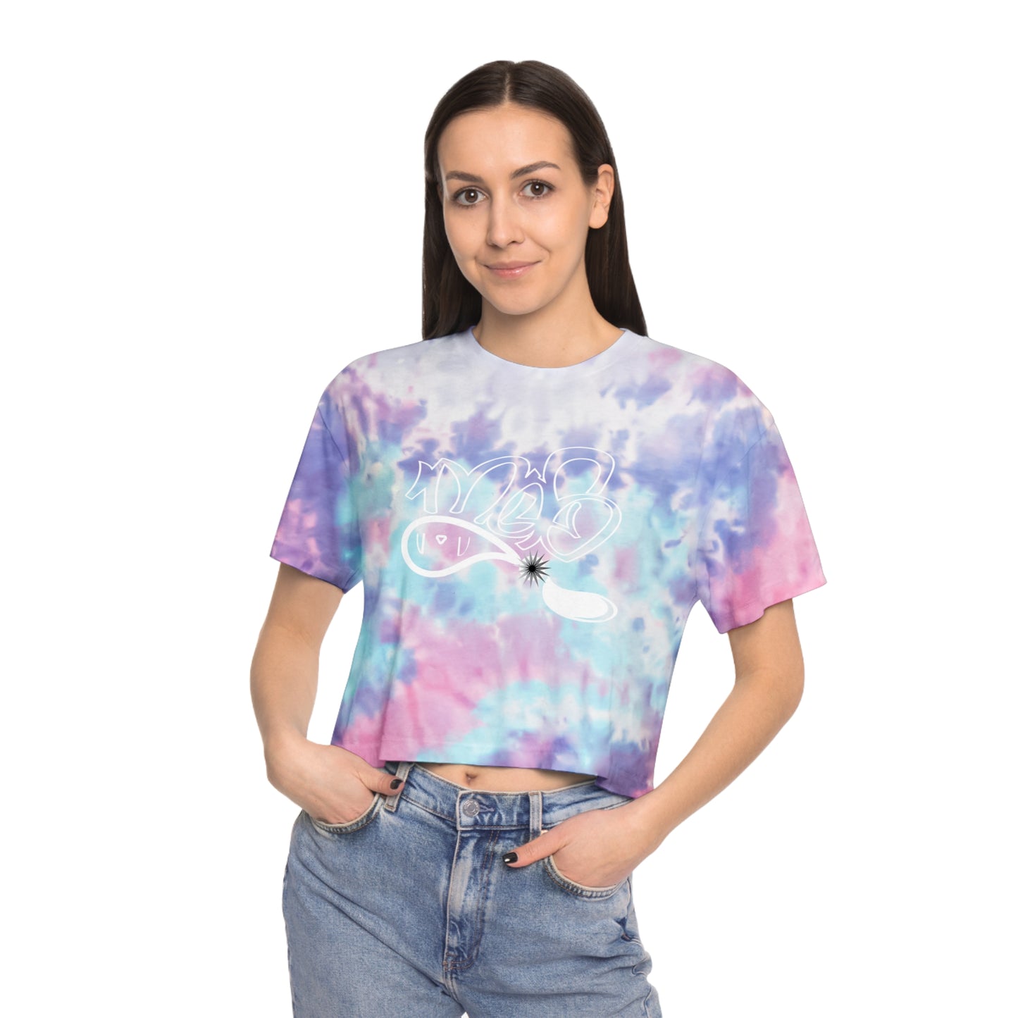 Women's Tie-Dye Crop Tee with Unique Design for Summer Vibes, Trendy Fashion, Casual Wear, Gift for Friends, Perfect for Festivals, [...]
