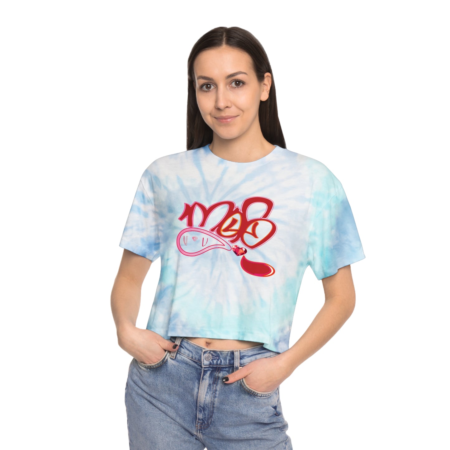 Tie-Dye Crop Tee mofo gem heart logo