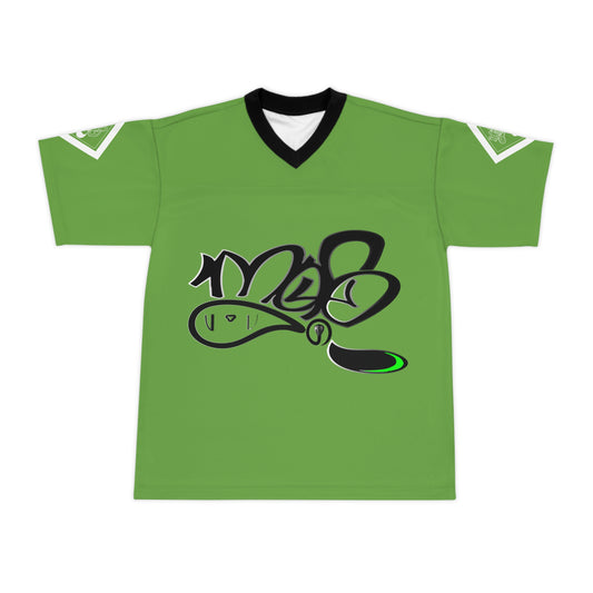 Green Graffiti Football Jersey — Streetwear mofo snake diamond combo