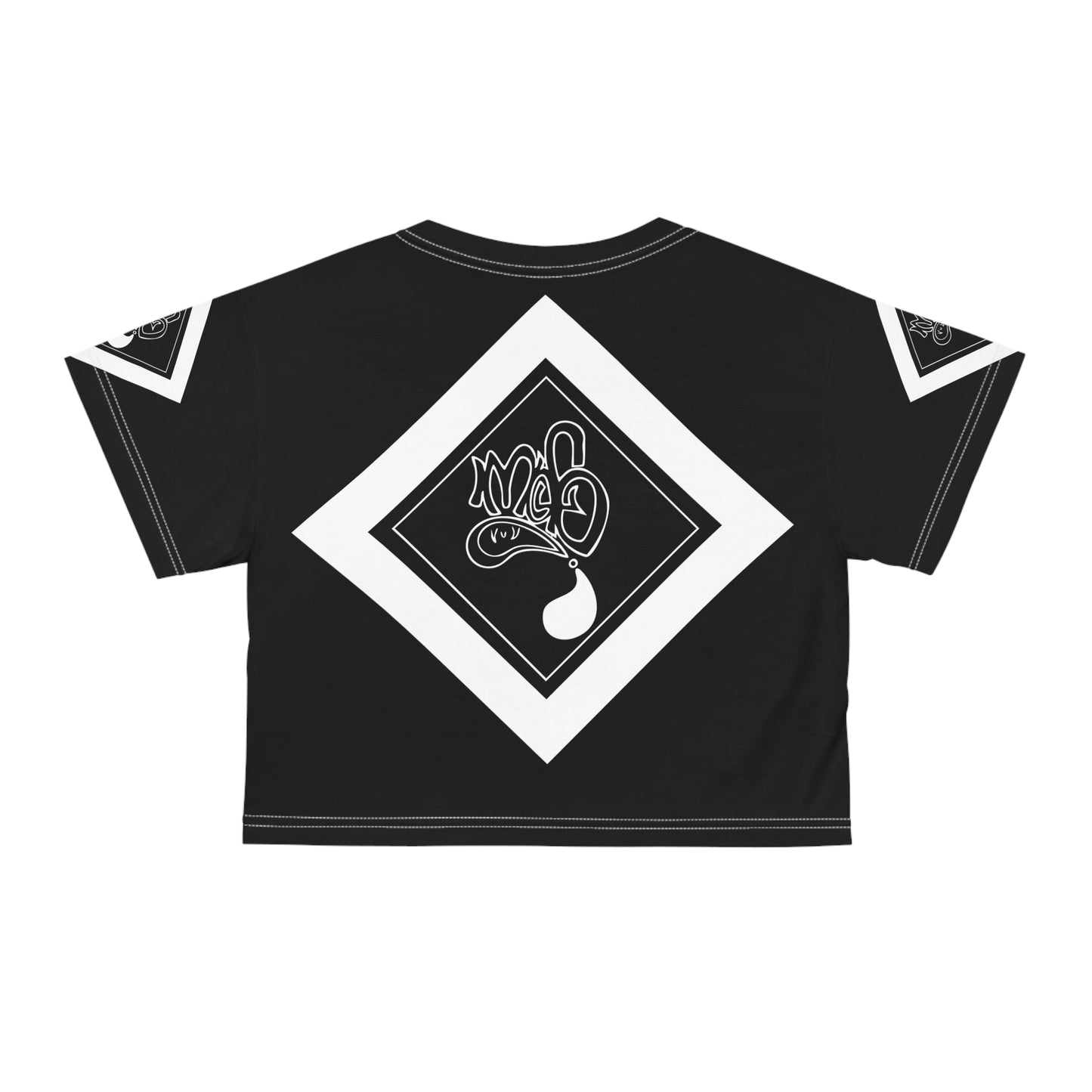 mofo 15star logo diamond combo black crop tee