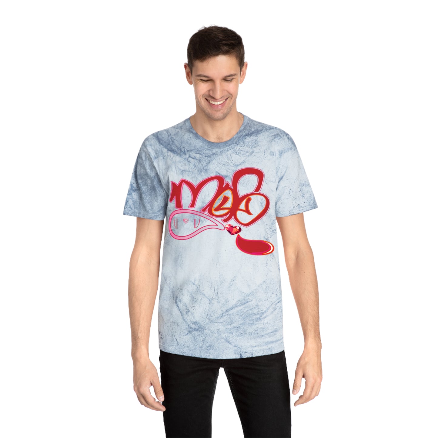 color blast unisex mofo heart gem logo