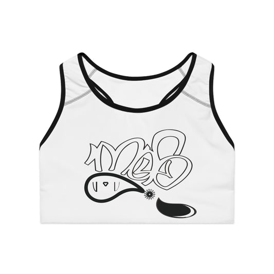 Stylish Sports Bra with Graffiti Design | Motivational Workout Top, Activewear for Gym, Running, Yoga, Gifts for Fitness Enthusiasts