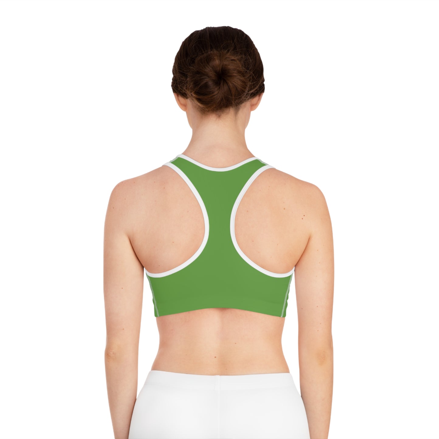 Green Sports Bra with Unique Design for Activewear, Fitness, Gym, Yoga, Sports Enthusiasts