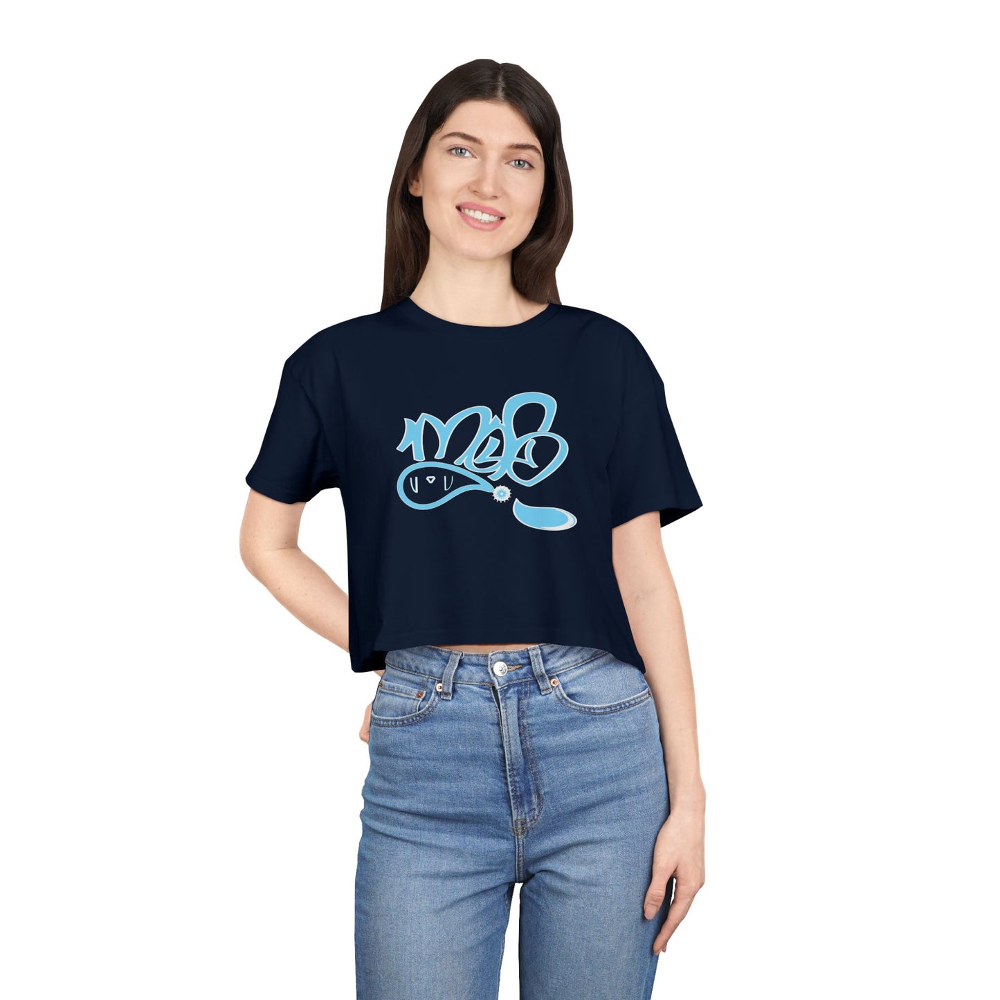 Graffiti-Inspired Women's Crop Tee - Stylish Casual Wear, Streetwear Fashion, Summer Top, Gift for Her, Festival Outfit