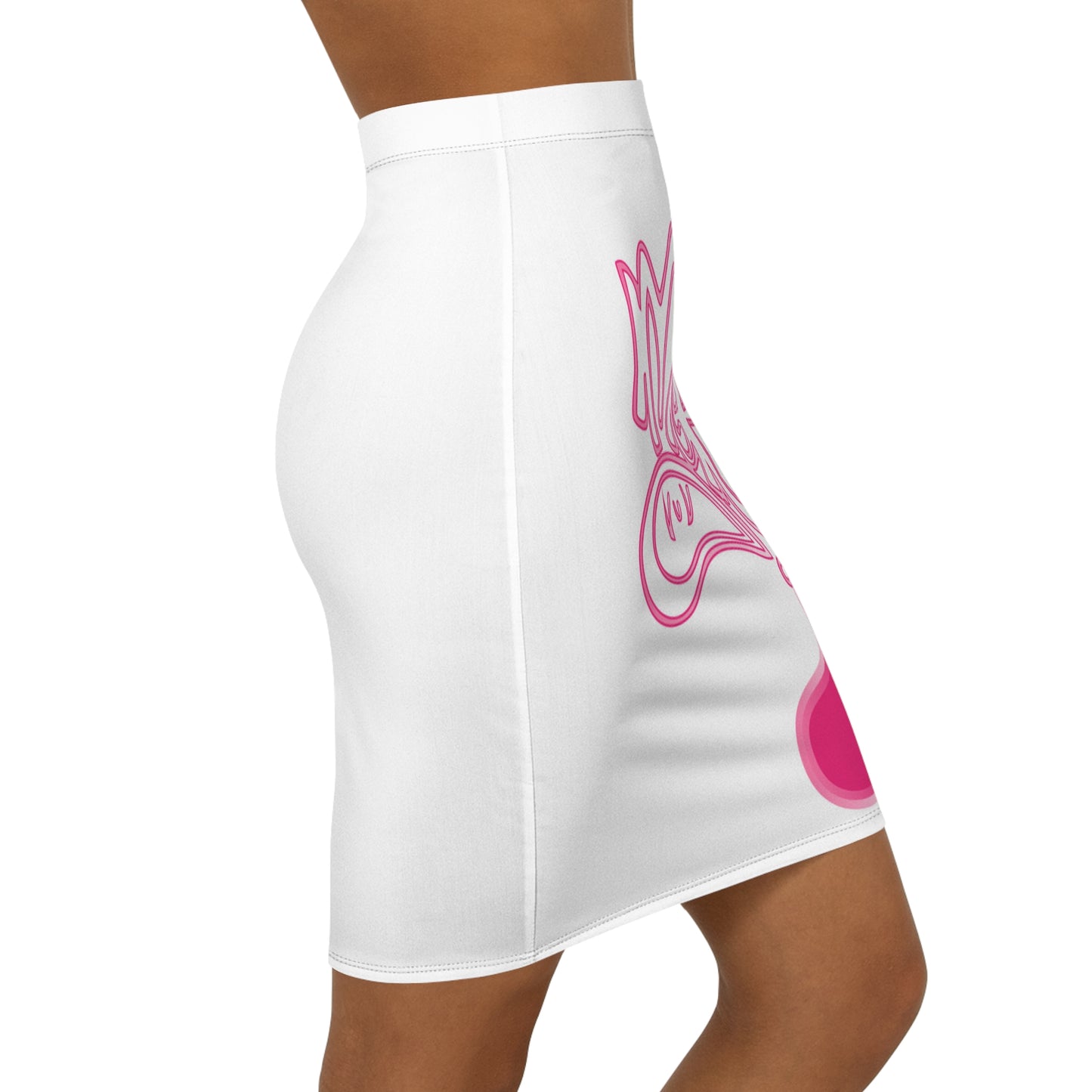 Women's Mid-Waist Pencil Skirt with Graffiti Design | Chic Office Wear, Casual Outing, Trendy Fashion, Birthday Gift, Street Style