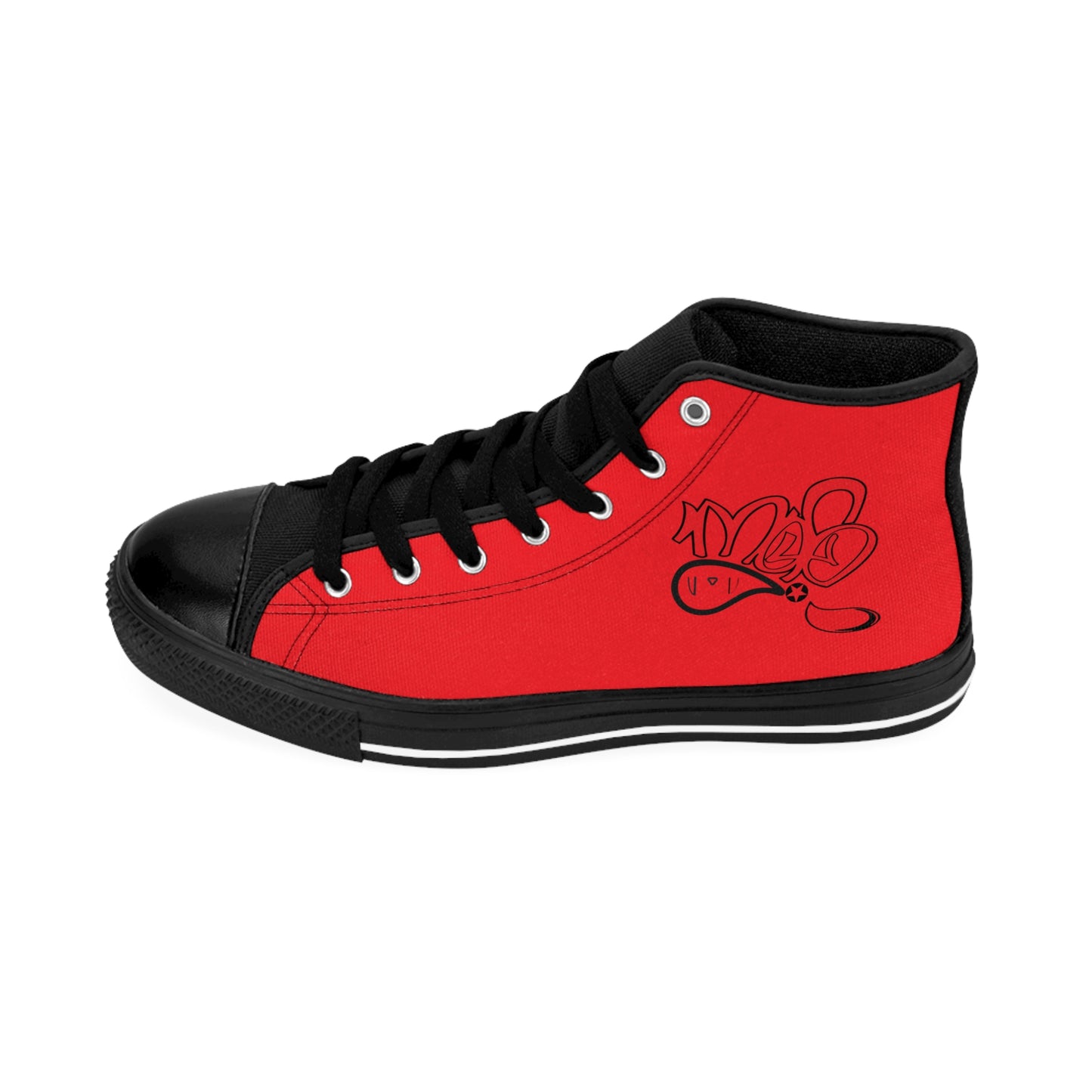 Stylish High-Top Sneakers for Trendsetters, Unique Footwear for Casual Outings, Great for Parties or Everyday Style, Versatile Red Sneakers