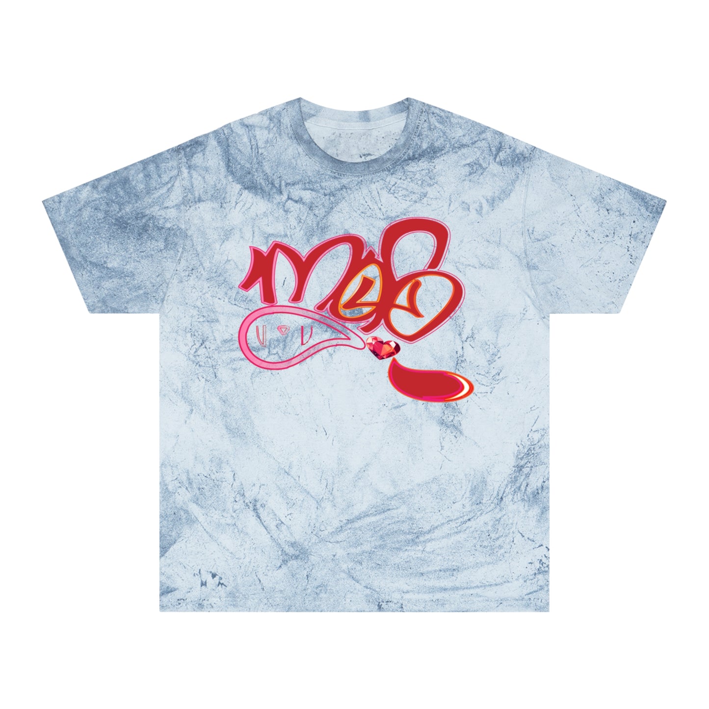 color blast unisex mofo heart gem logo