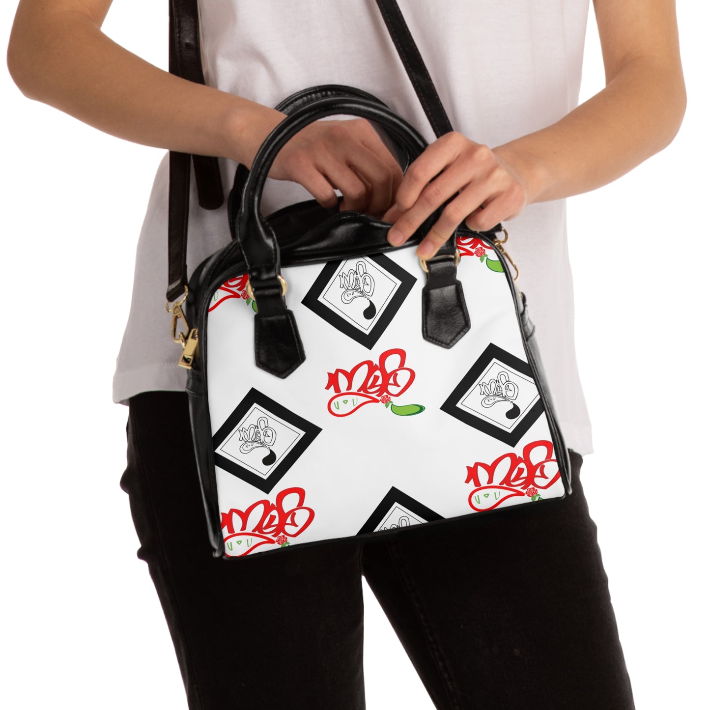 Chic Floral Shoulder Handbag | Trendy Tote, Everyday Accessory, Gift for Her, Stylish Designer Bag, Unique Handbag