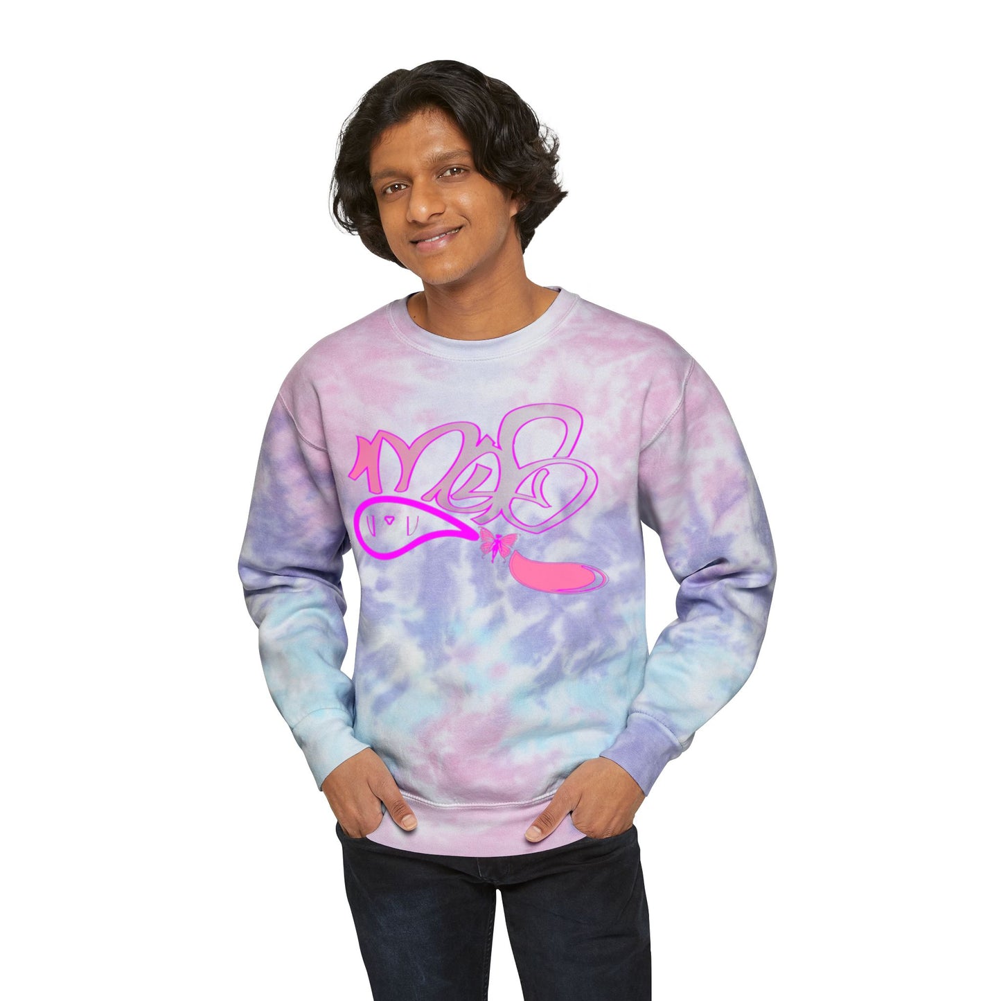 Relaxed Tie-Dye Sweatshirt with Vibrant Graphic Design