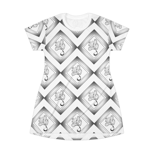 Chic Monochrome T-Shirt Dress, Stylish Casual Outfit, Perfect for Summer, Gift for Her, Trendy Lounge Wear, Fashion Statement Dress