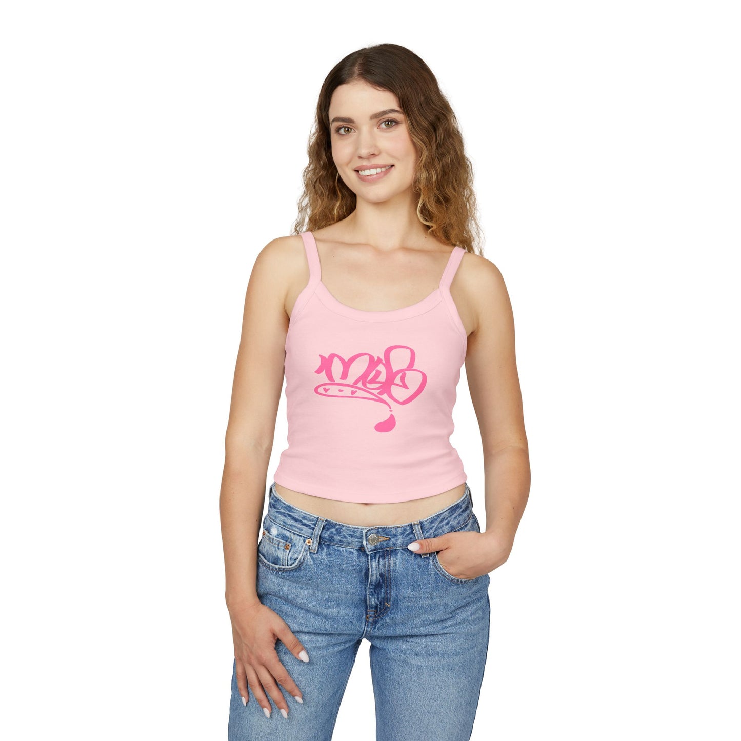 mofo logo crop tank top pink