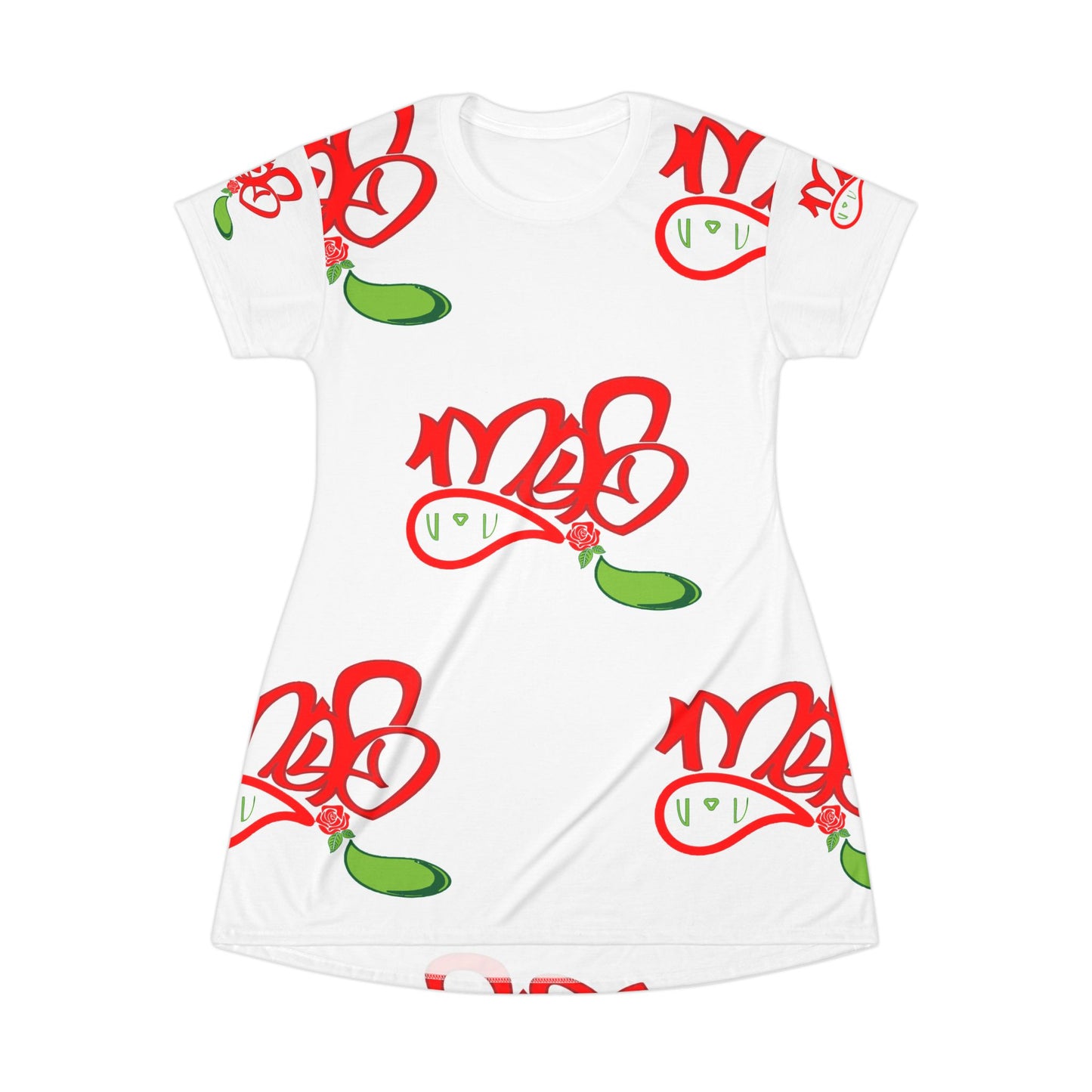 Vibrant Floral T-Shirt Dress, Casual Summer Wear, Gift for Her, Daily Comfort, Bohemian Style, Beach Ready, Festive Outfit