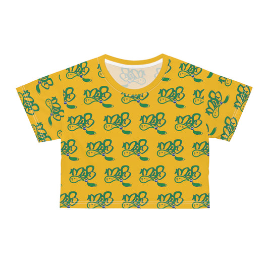 Sunshine Floral Crop Tee, Summer Top, Casual Wear, Trendy Girls Tee, Perfect for Festivals, Eco-Friendly Fashion