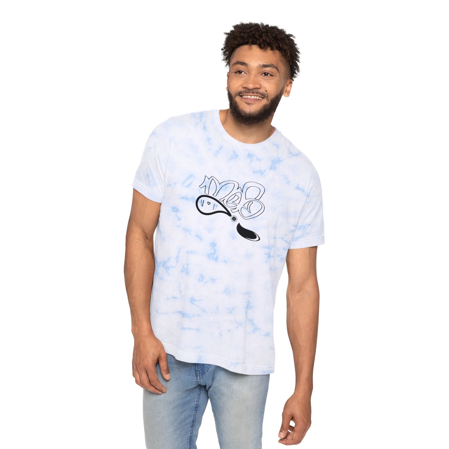 Unisex Tie-Dyed T-Shirt with FWD Fashion Print, Casual Summer Tee, Trendy Streetwear, Gift for Friends, Stylish Everyday Wear