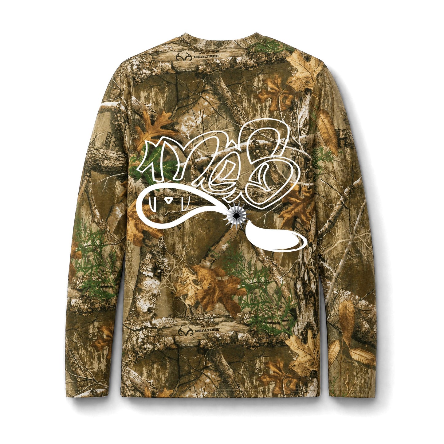Camo Long Sleeve Tee — with mofo white 15 star logo