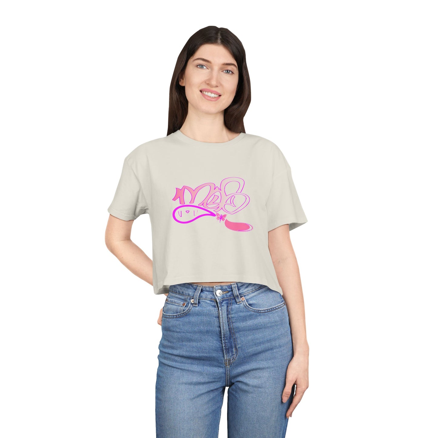 Crop Tee — mofo butterfly fairy logo