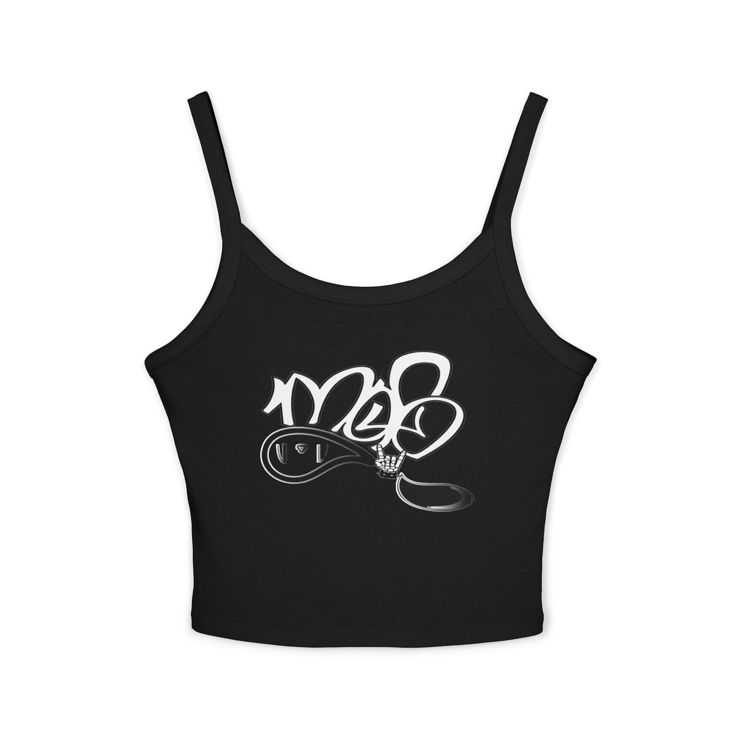 Trendy Women's Spaghetti Strap Tank Top with Playful Design