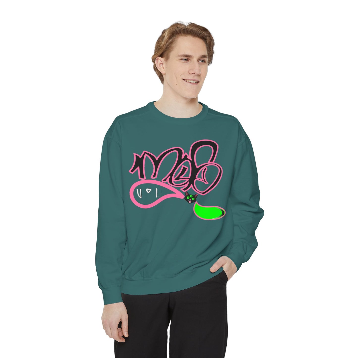 3eyed black cat mofo logo sweatshirt