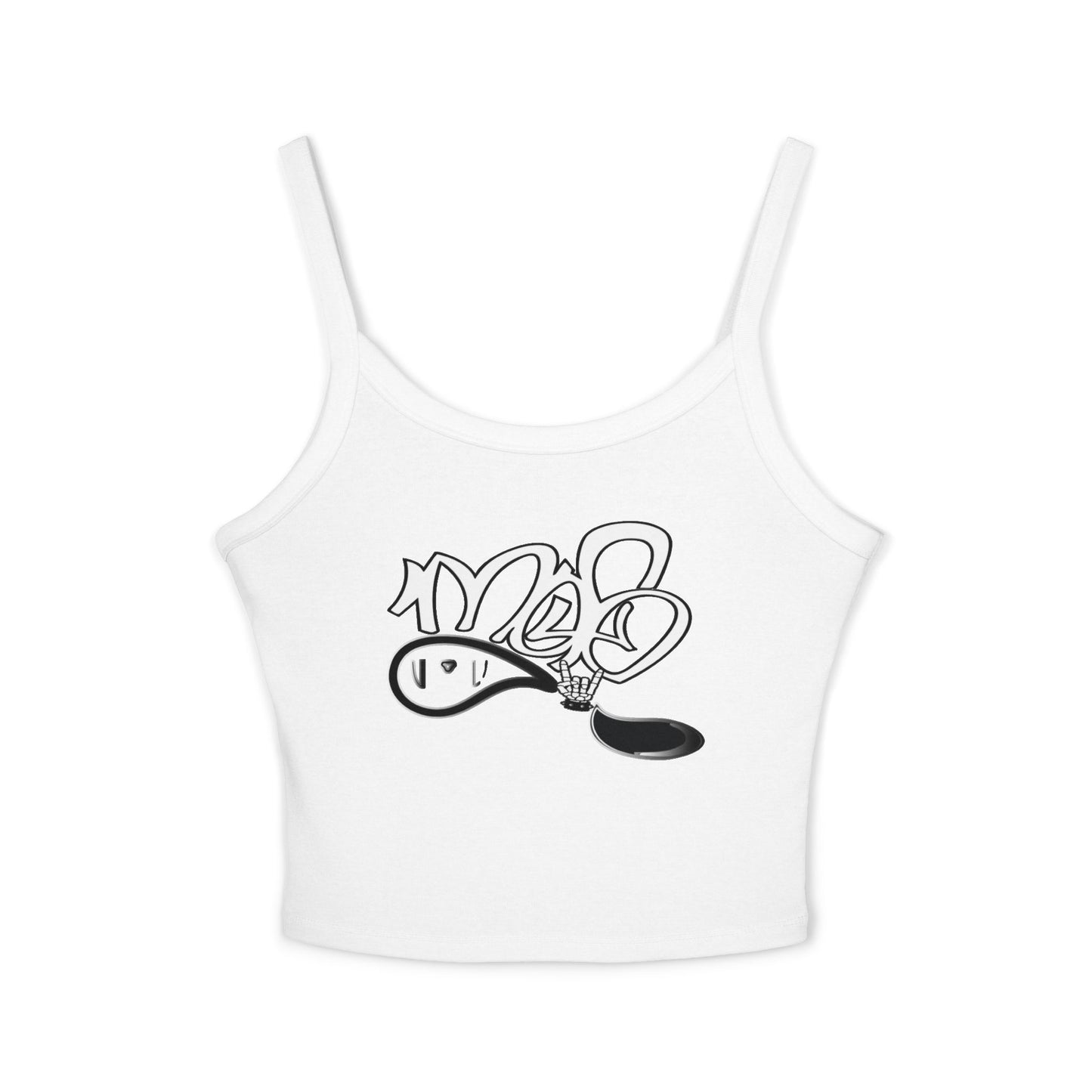 Trendy Women's Spaghetti Strap Tank Top with Playful Design