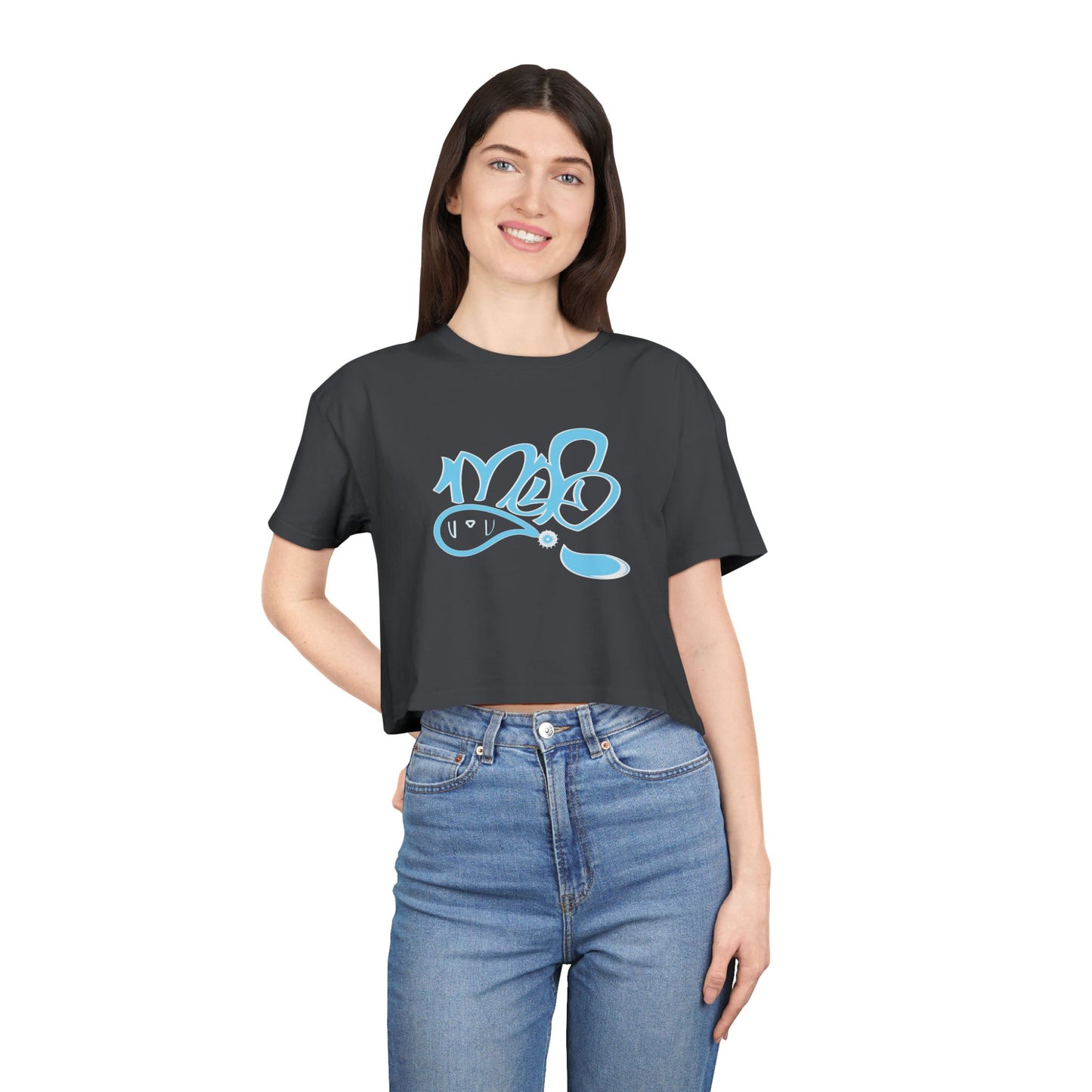 Graffiti-Inspired Women's Crop Tee - Stylish Casual Wear, Streetwear Fashion, Summer Top, Gift for Her, Festival Outfit