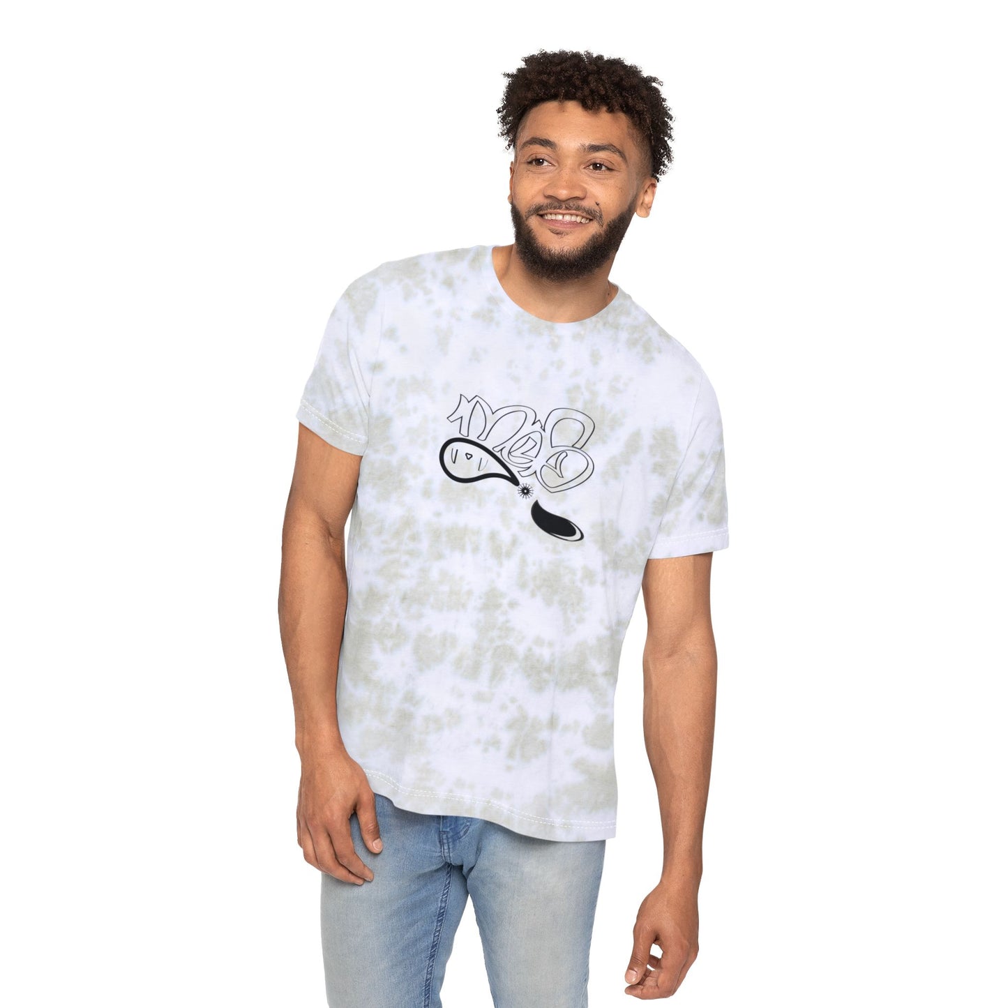 Unisex Tie-Dyed T-Shirt with FWD Fashion Print, Casual Summer Tee, Trendy Streetwear, Gift for Friends, Stylish Everyday Wear