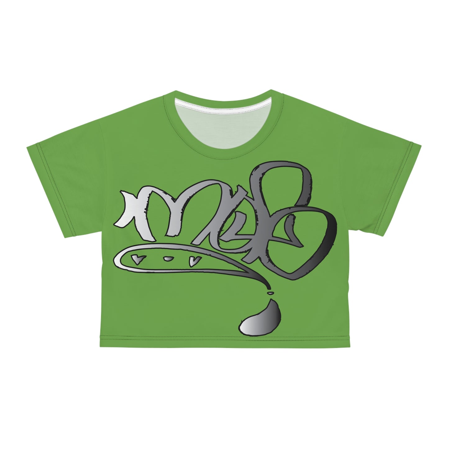 silver mofo logo low crop tee light green