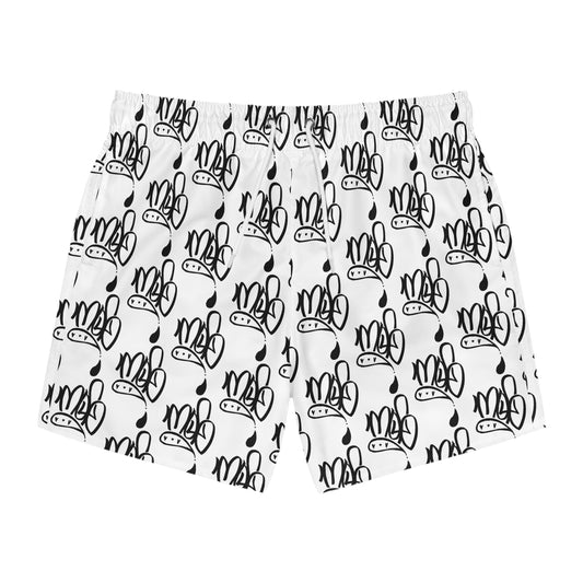 Playful Cow Print Swim Trunks, Men's Beach Shorts, Fun Summer Swimwear, Pool Party, Vacation Essentials, Unique Swimwear