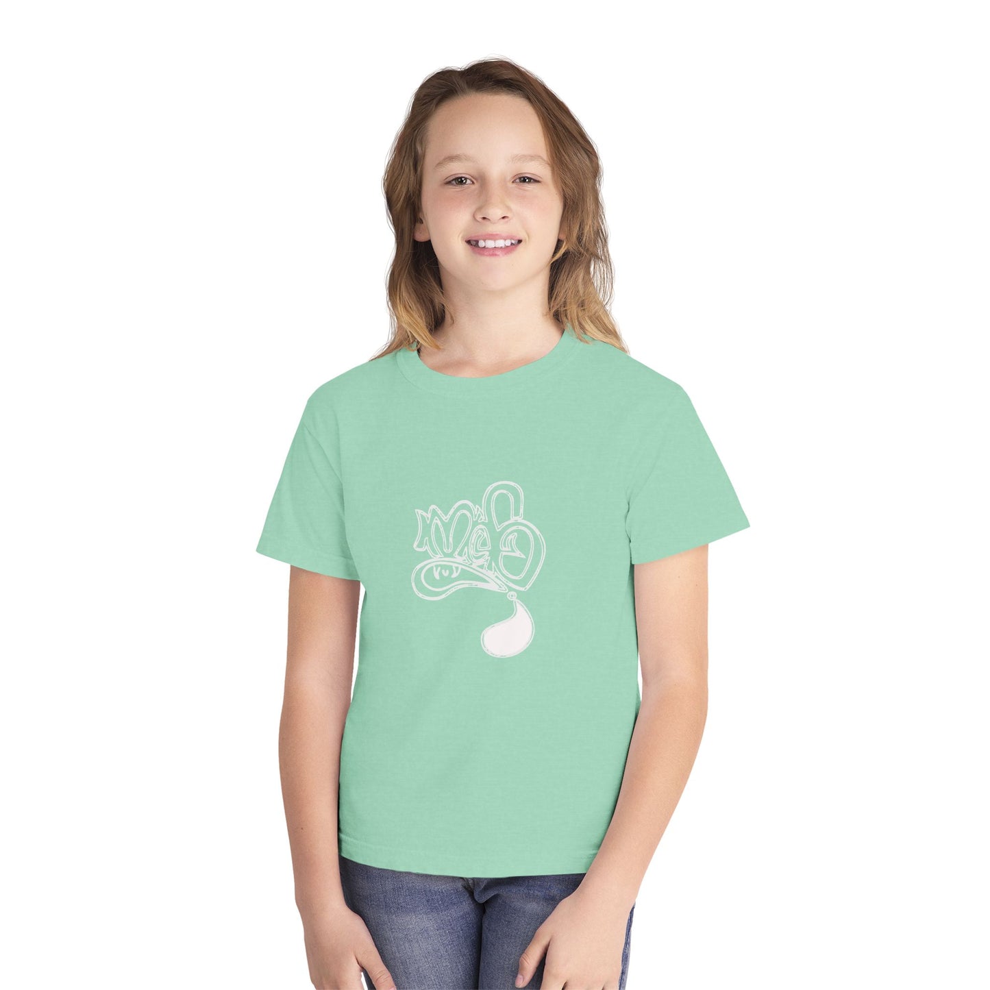 Youth Midweight Tee with Artistic Design, Comfortable Stylish Youth Shirt, Summer Wear, Gift for Kids, Casual Outfit